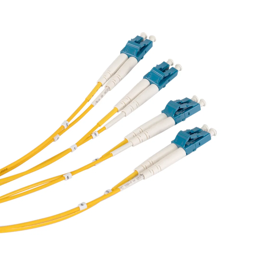 MPO/Mpt Fiber Trunk Cable 8 Core Duplex Singlemode Fanout MPO to LC Breakout Fiber Patch Cord